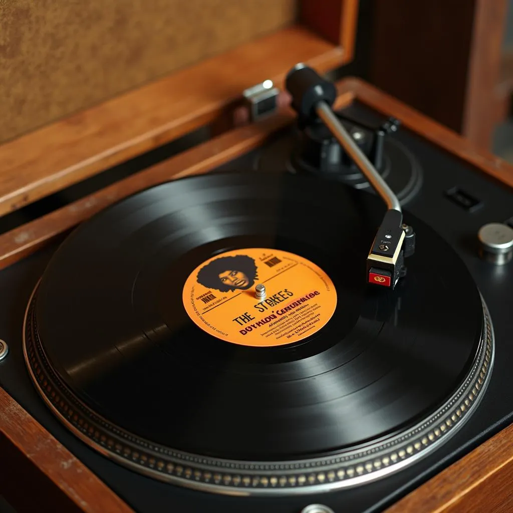 African Giant Album on Vinyl Record Player