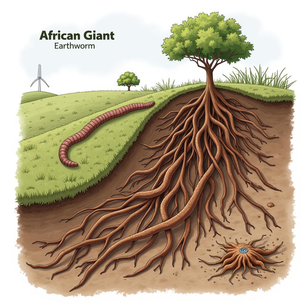 African Giant Earthworm Soil Aeration