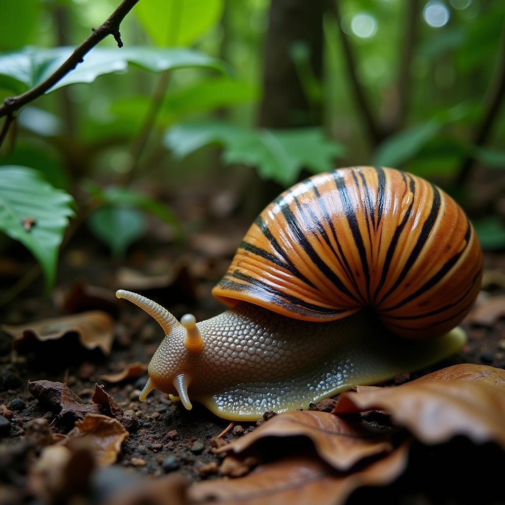 African Giant Snail in Natural Habitat