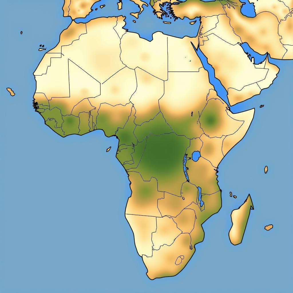 Map highlighting the African giant squirrel's range