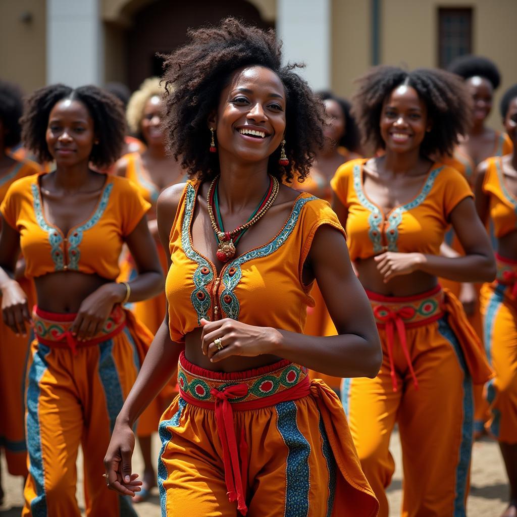 Dancers performing African Ginga