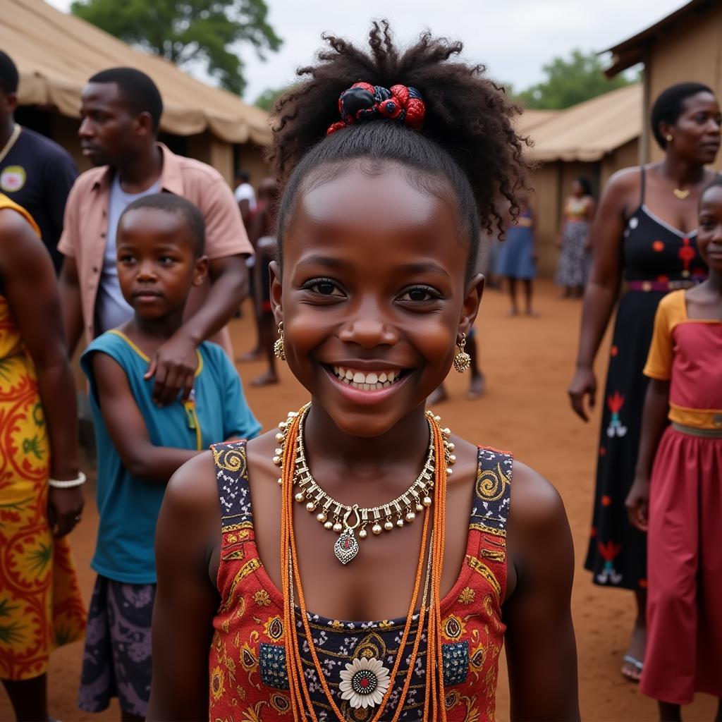 African Girl Celebrating Coming of Age Ceremony