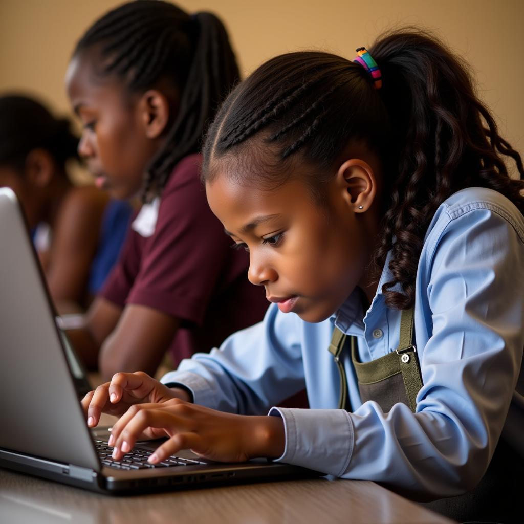 An African Girl Coding for the Future