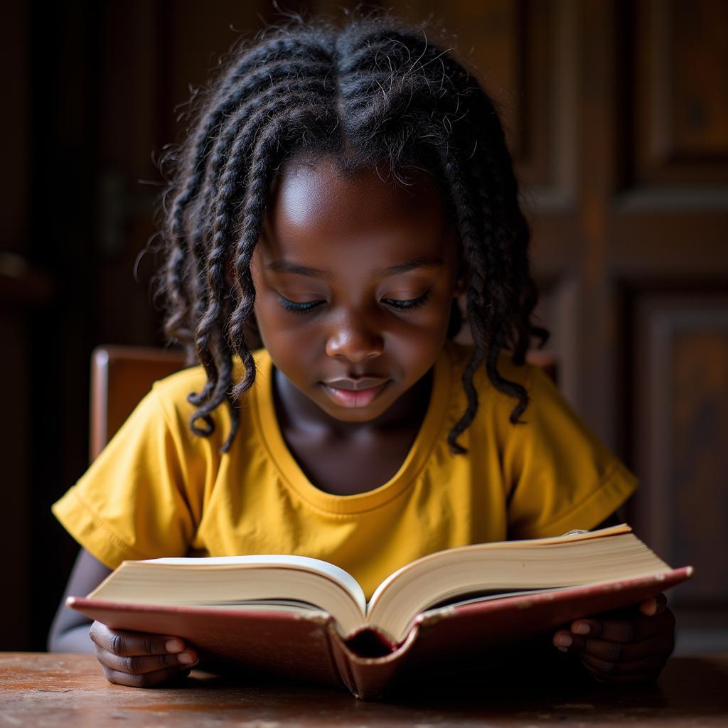 African Girl Studying