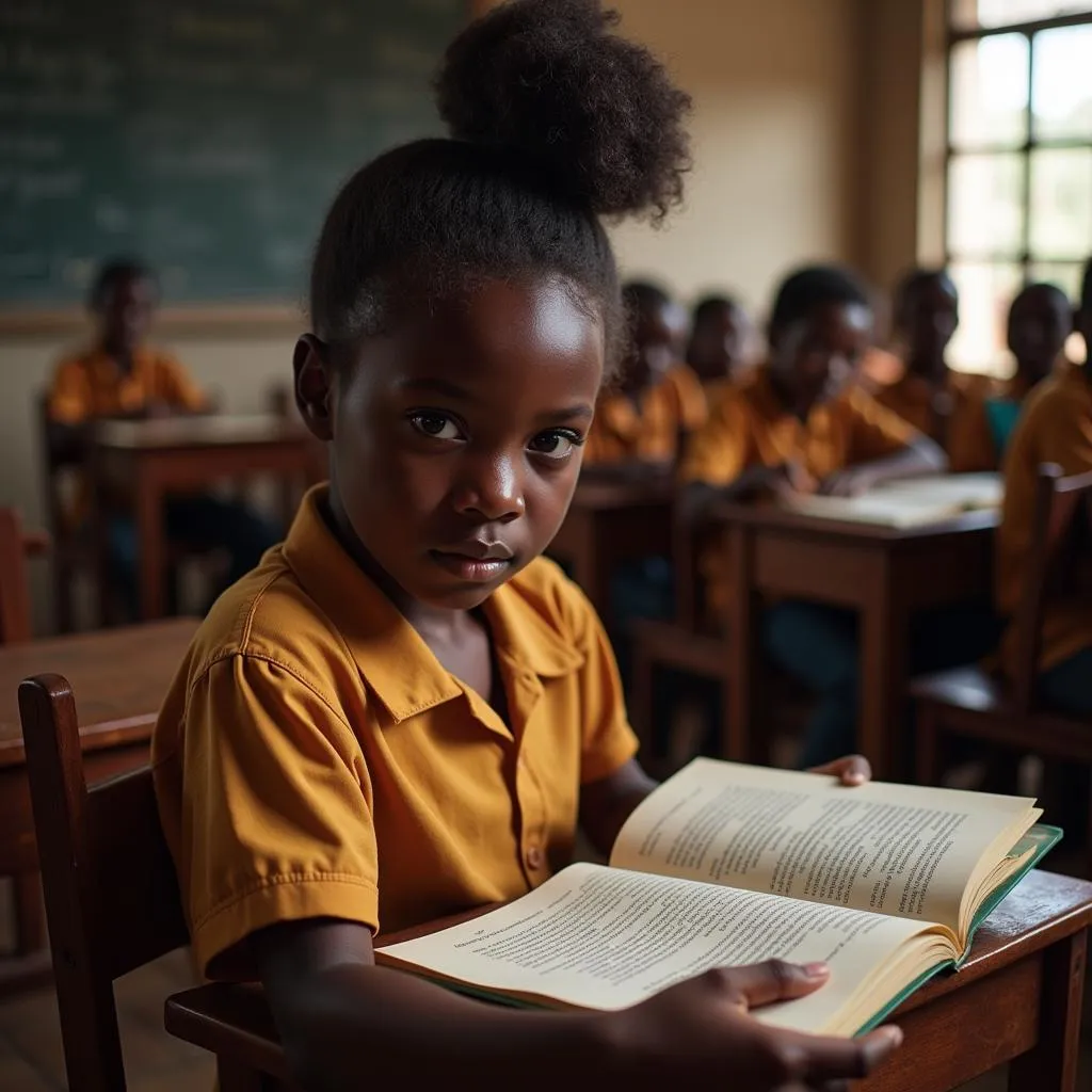 African Girl Studying