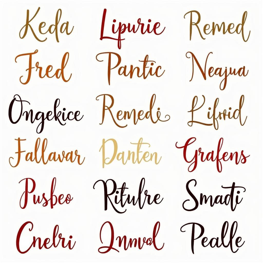 Calligraphy of Popular African Girl Names