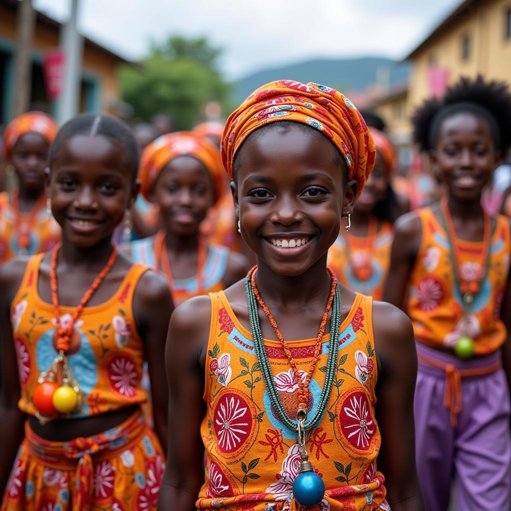 African girls actively participating in a traditional Goan festival