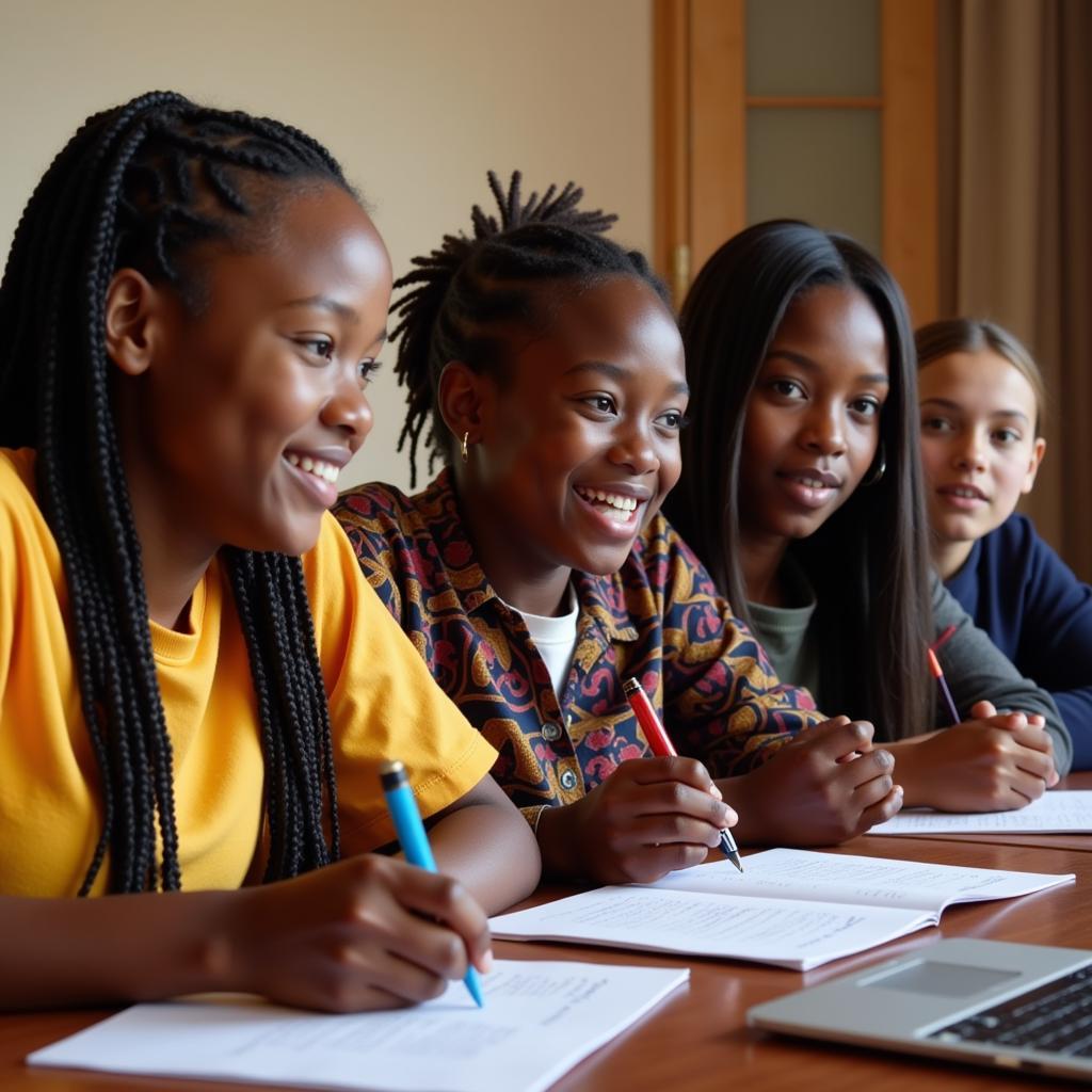 African Girls Participating in Workshop