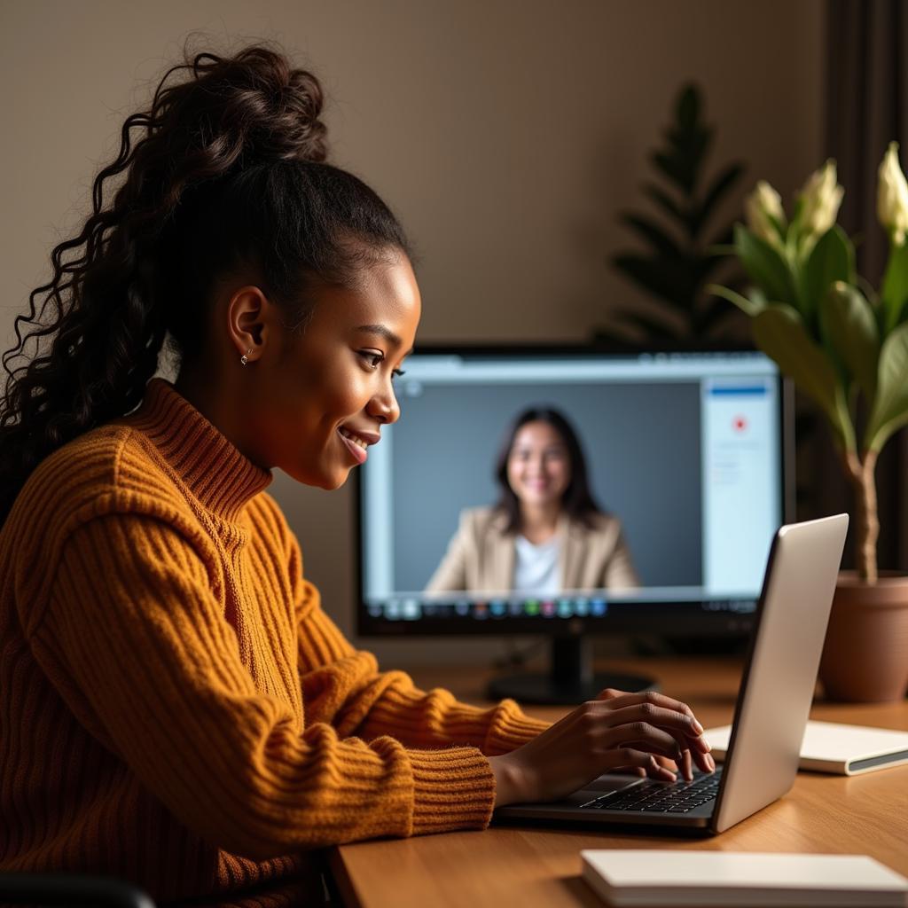 African Girls Connecting Online