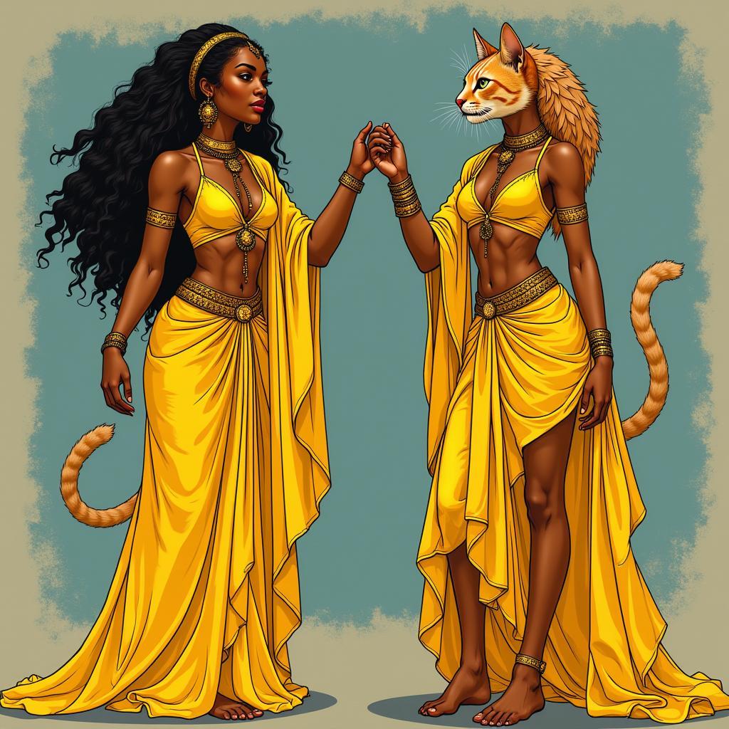 African Goddesses: Oshun and Bastet