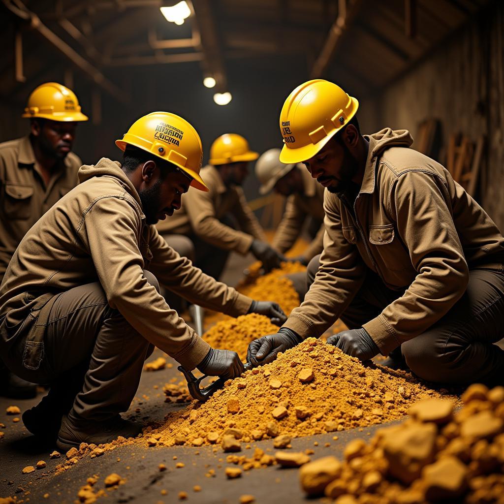 Workers at an African Gold Mine