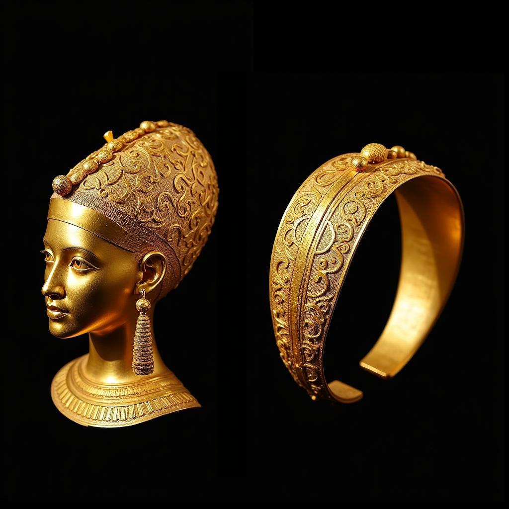 Ancient Egyptian Gold Hair Cuffs