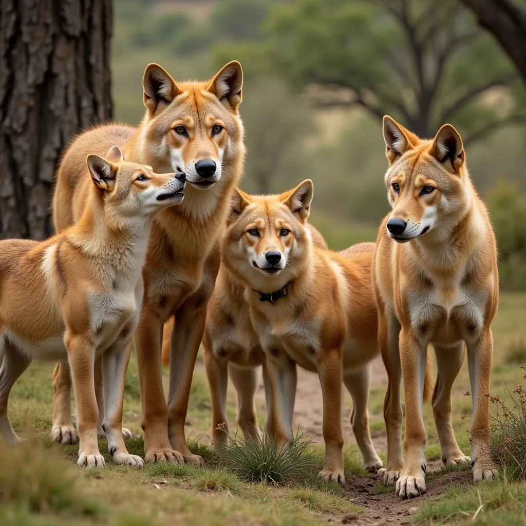 African Golden Wolf Pack Dynamics