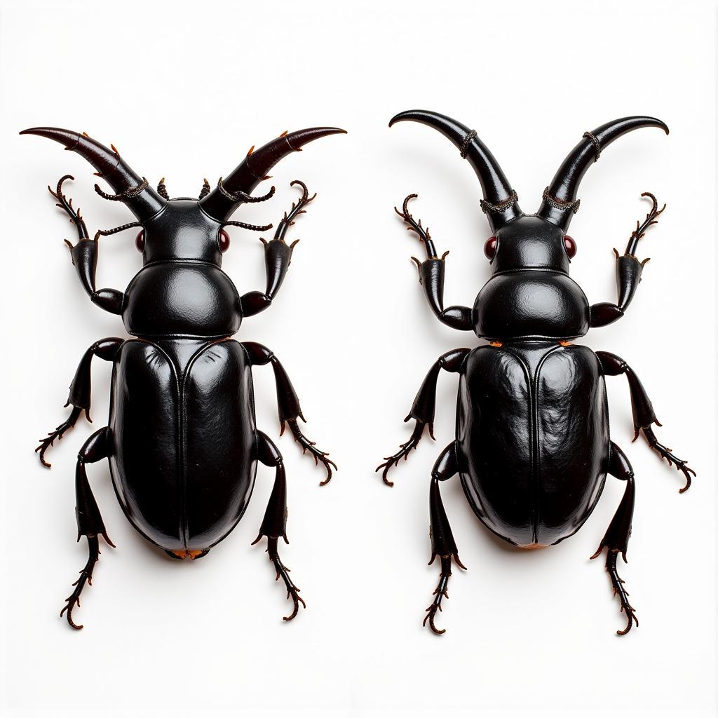 Male and Female African Goliath Beetles