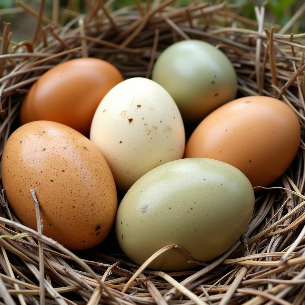 African goose eggs in a nest