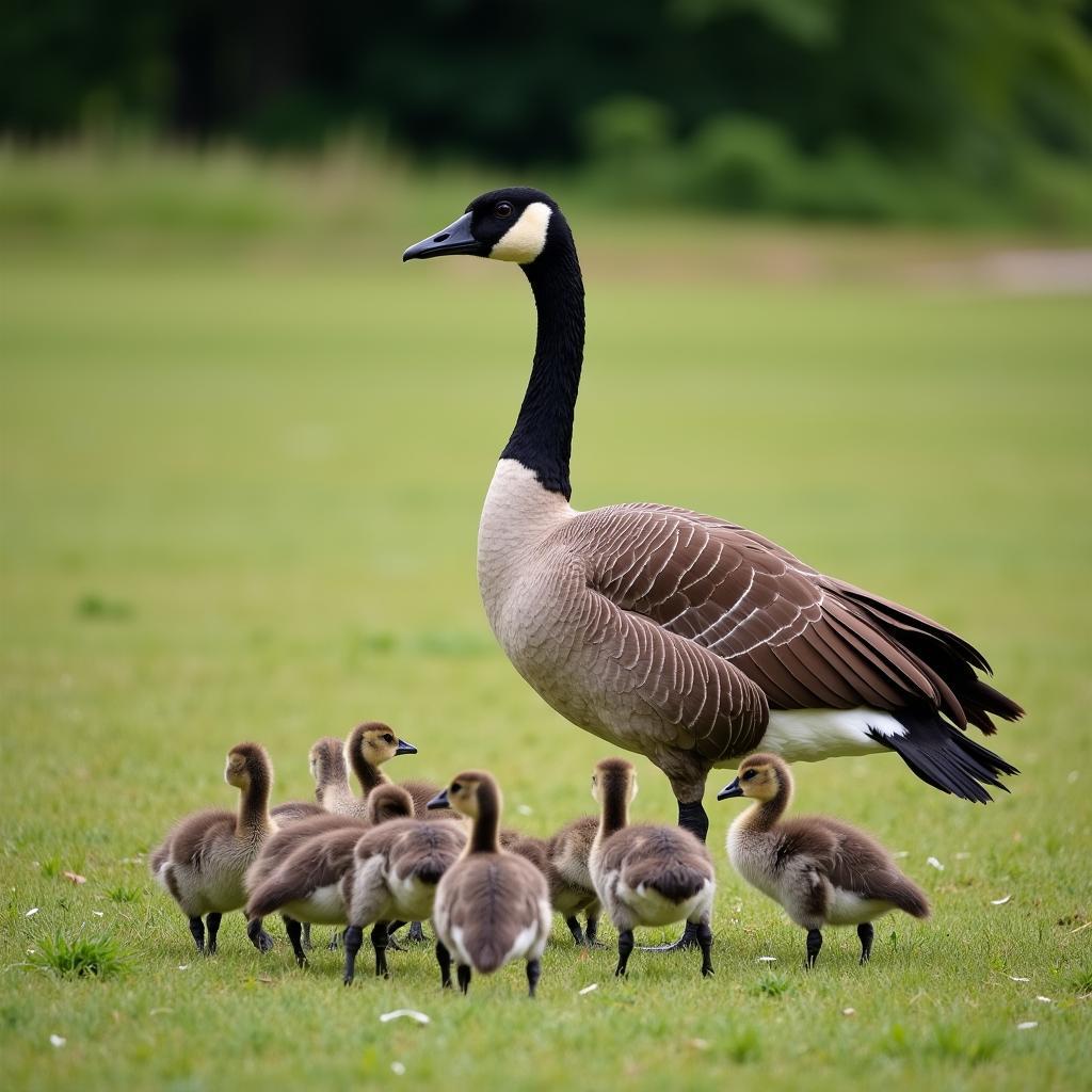 African Goose Guarding Flock