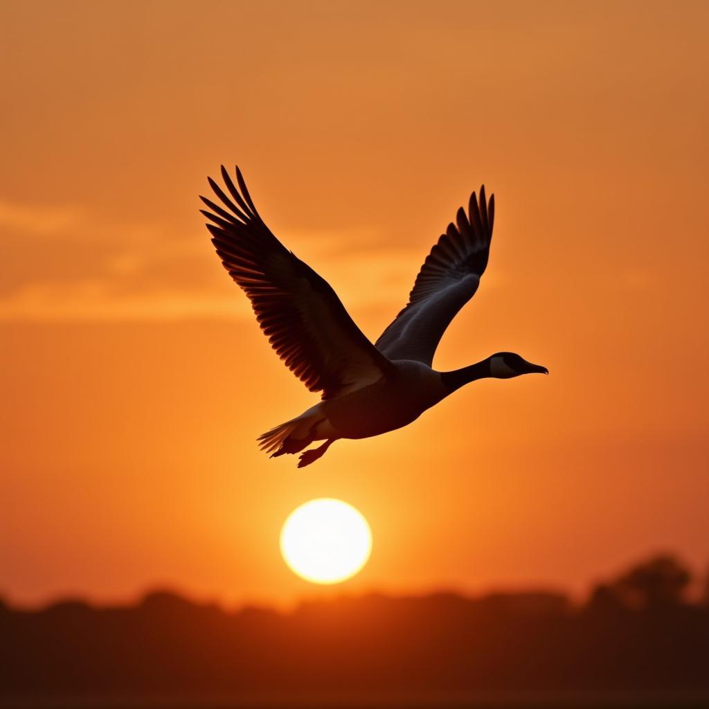 African Goose in Flight