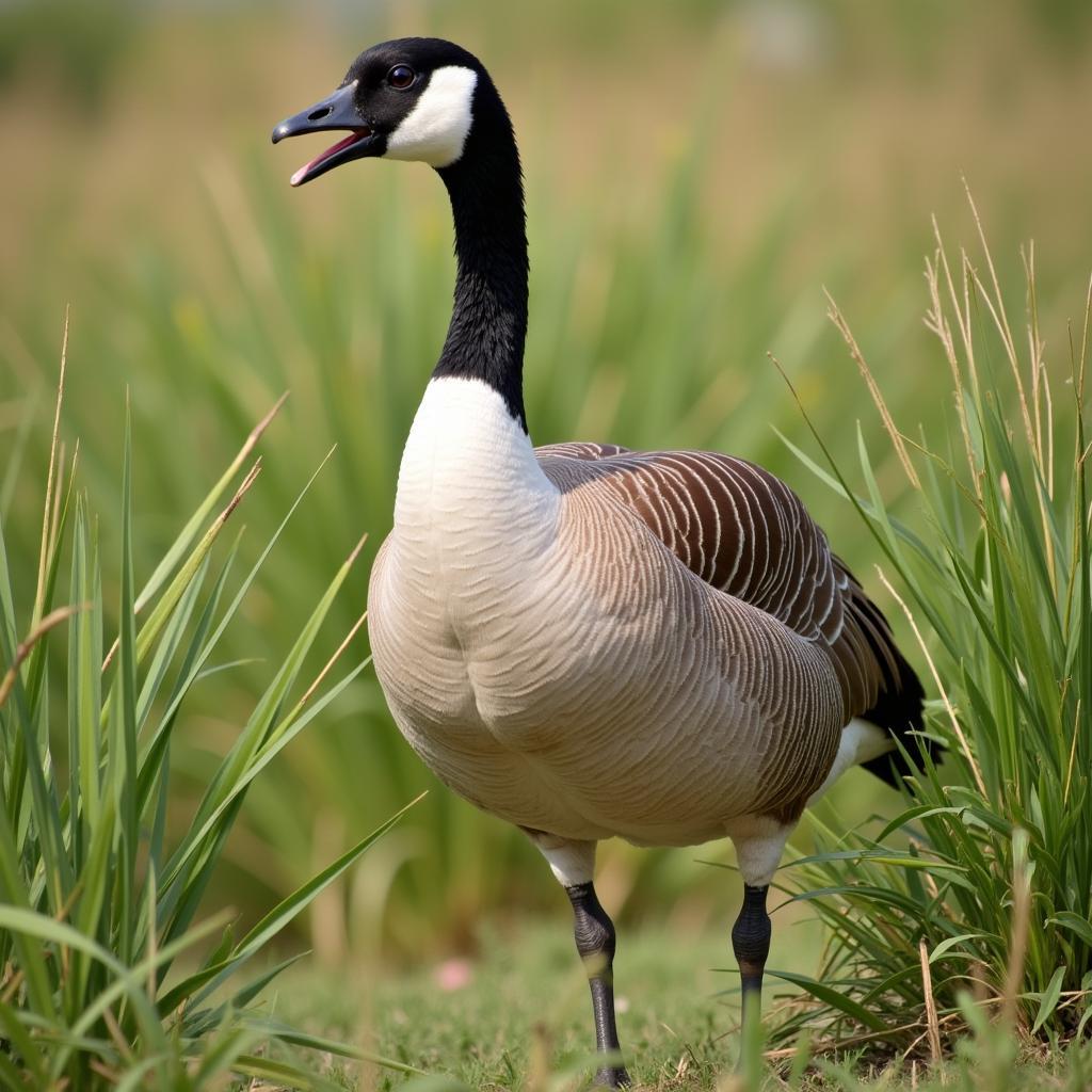 African Goose in Grassland