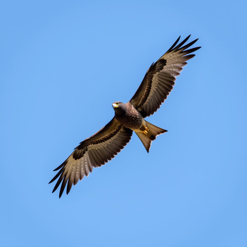 African goshawk soaring through the sky