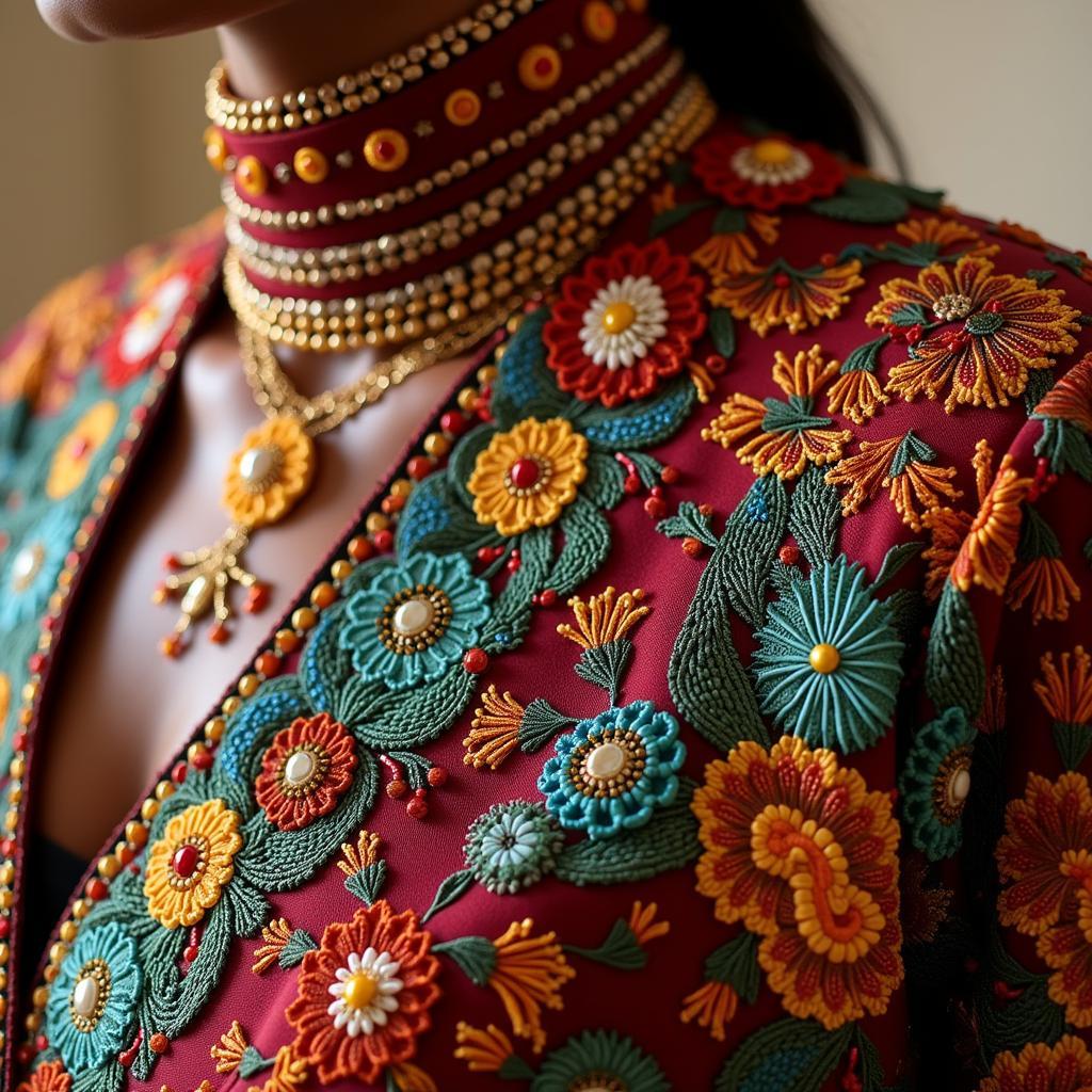 Intricate details on an African gown