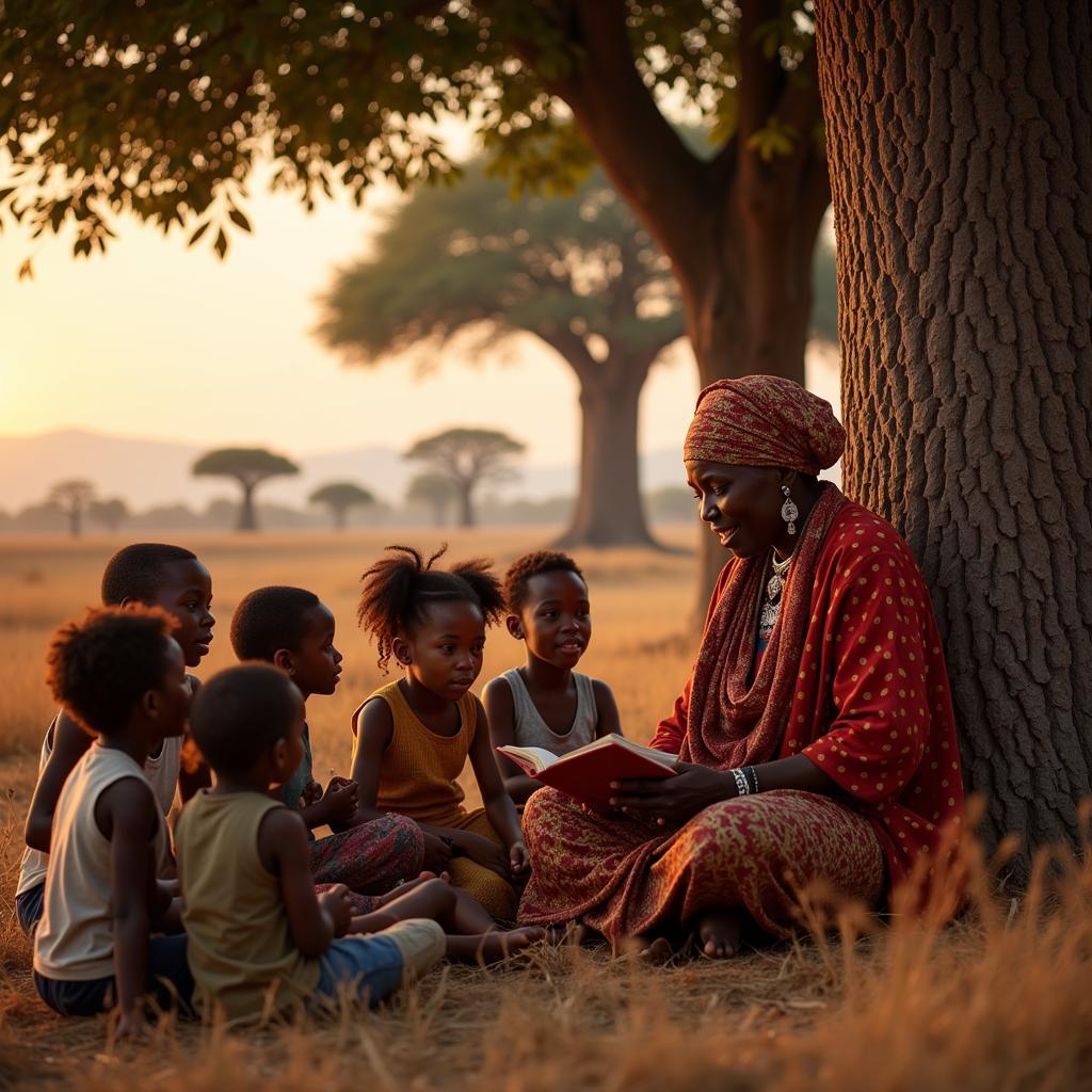 African Grandmother Sharing Stories