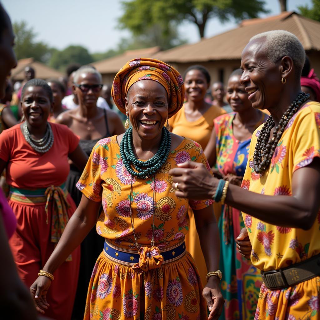 African Grandmothers Celebrating with Traditional Dance