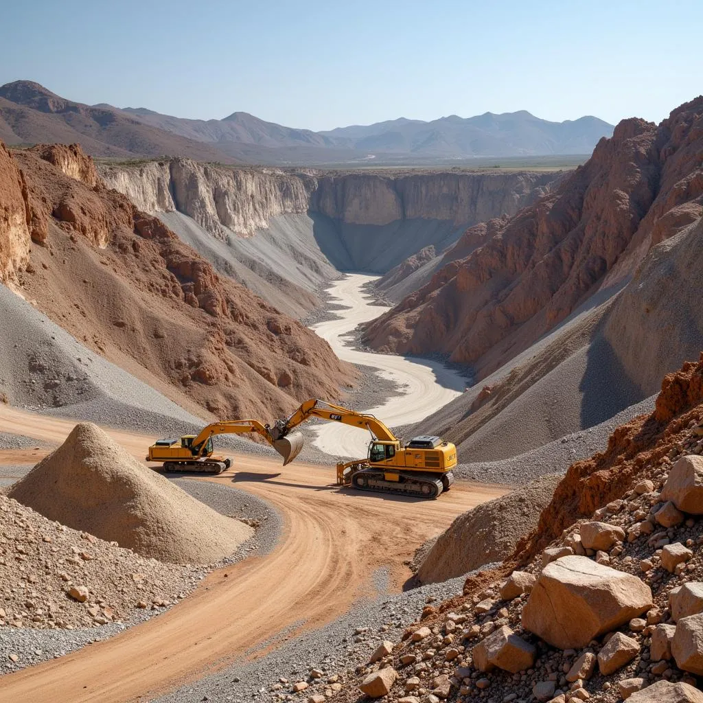 African granite quarry mining