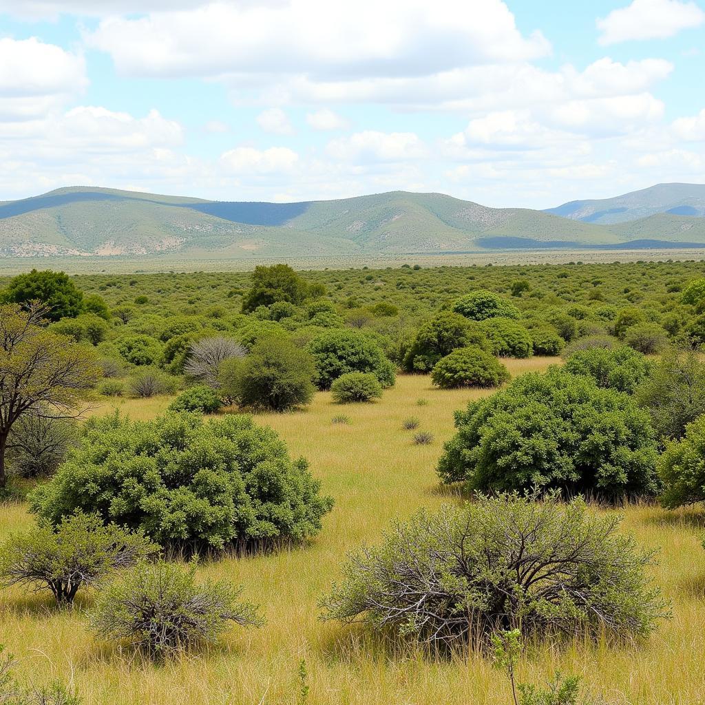 African Grassland Shrubs in Savanna