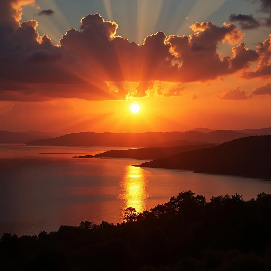 Sunset Over an African Great Lake