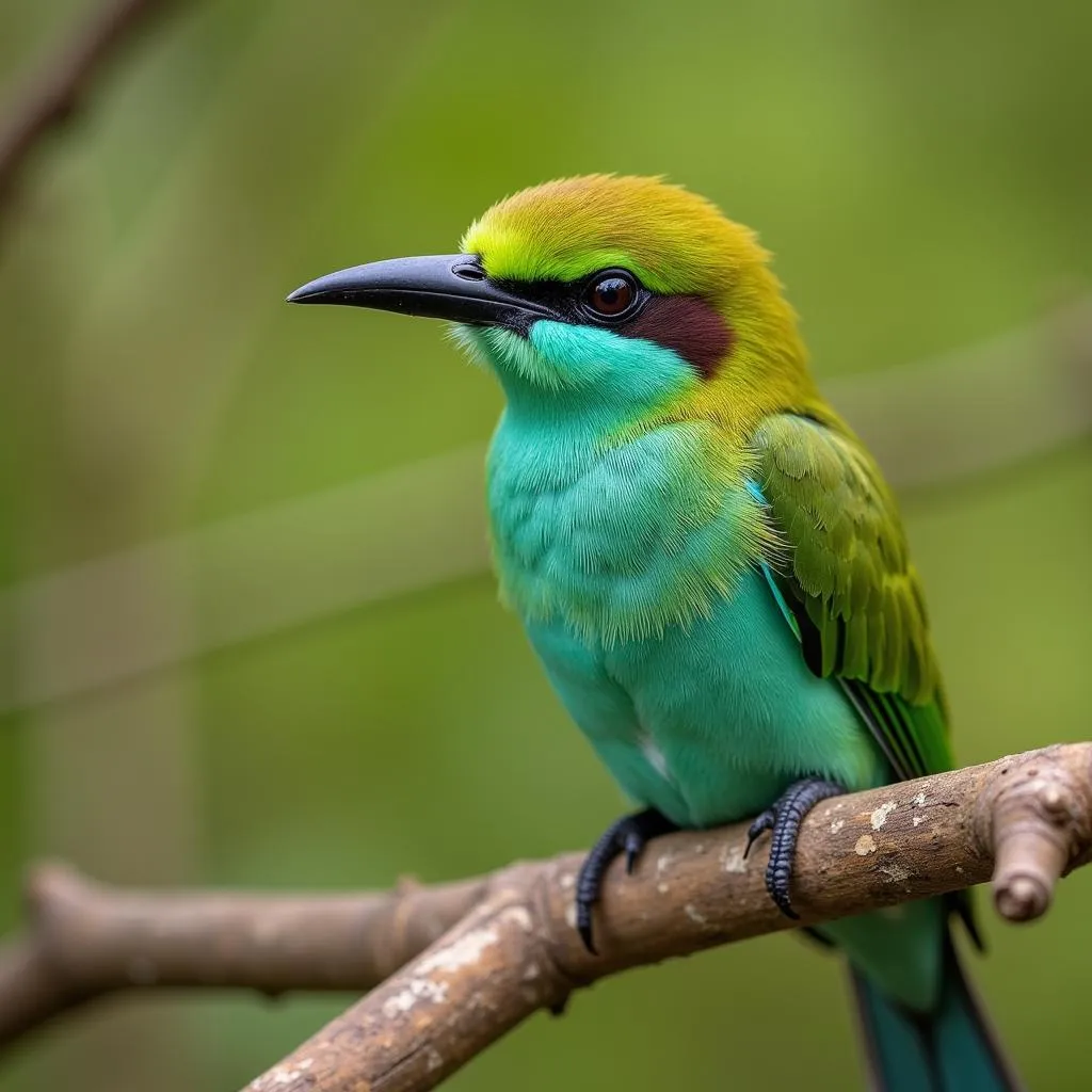 African green bee-eater perched on a branch