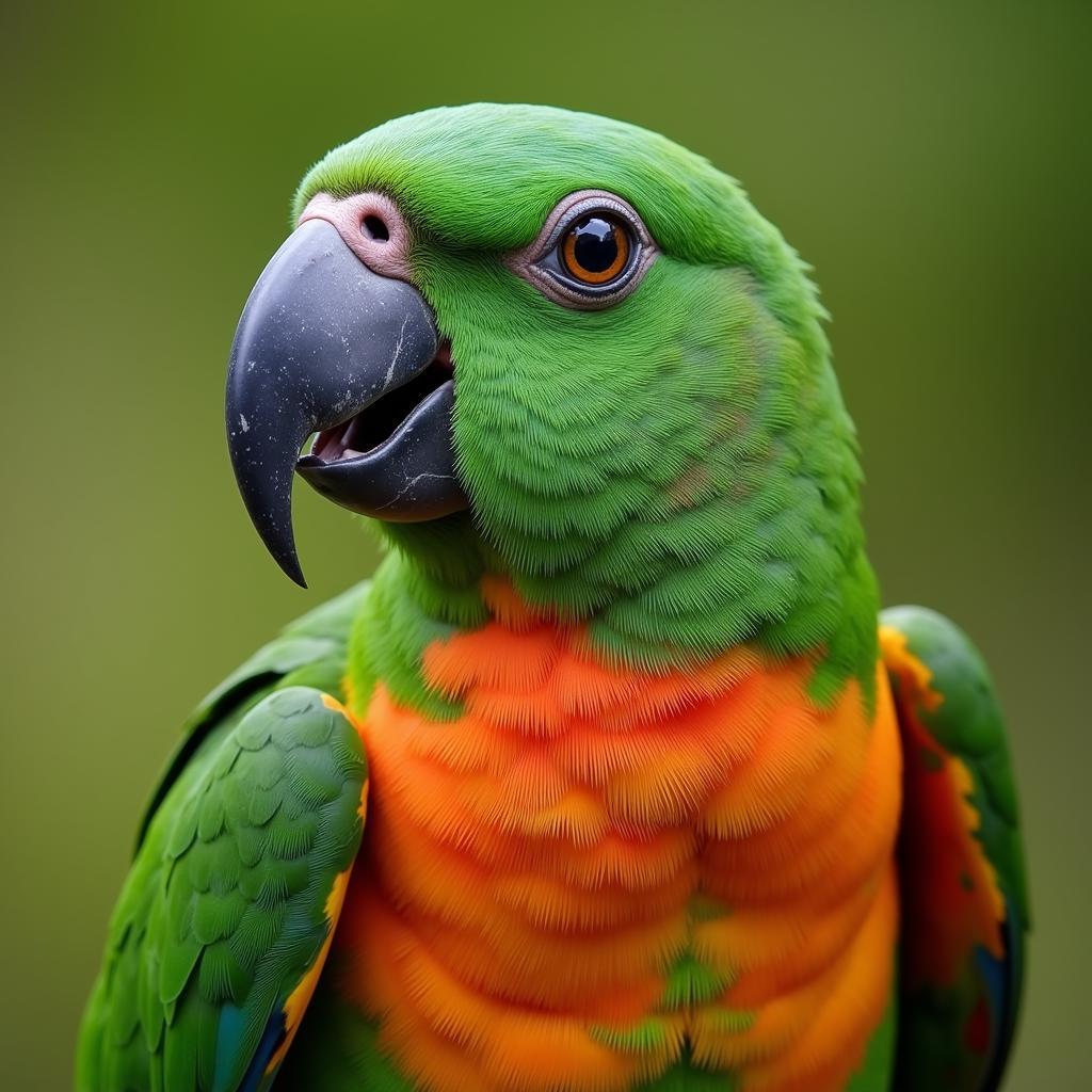 African Green Neck Parrot Physical Characteristics