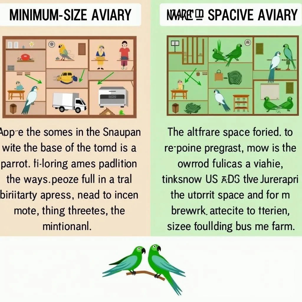 African Grey Aviary Size Comparison