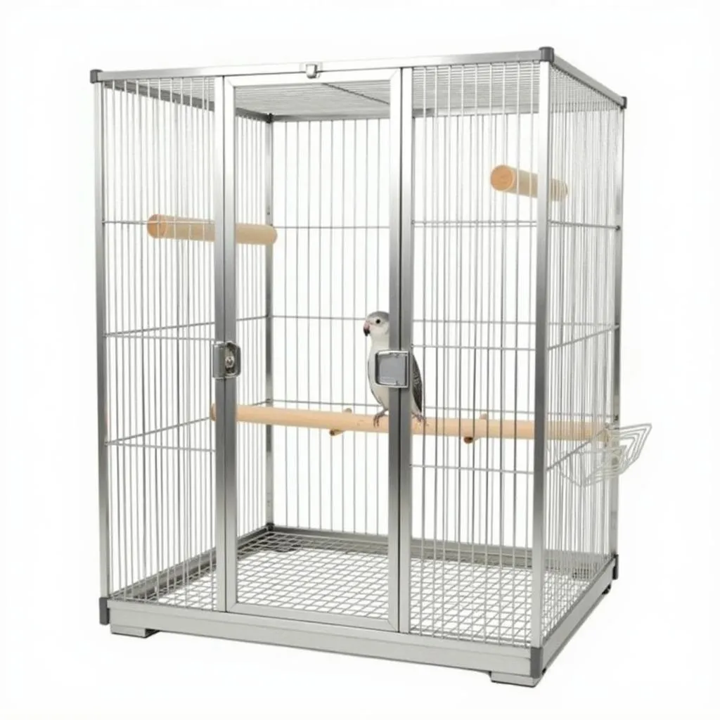 African Grey Bird Cage Exterior - Stainless Steel