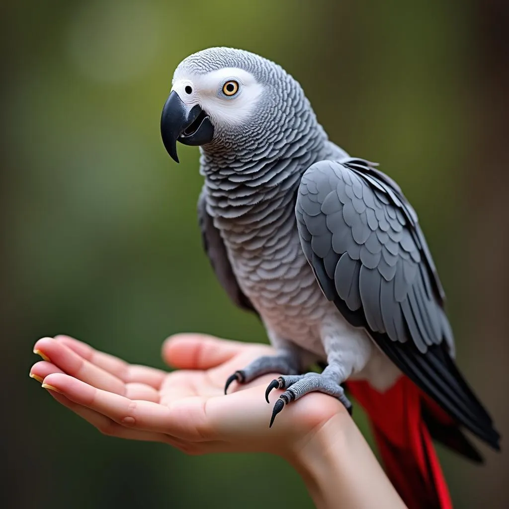 Bonding with an African Grey