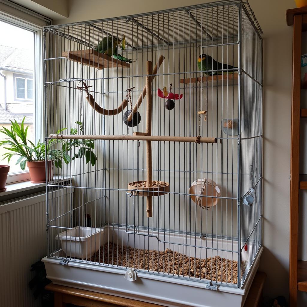 African Grey Parrot Cage Setup