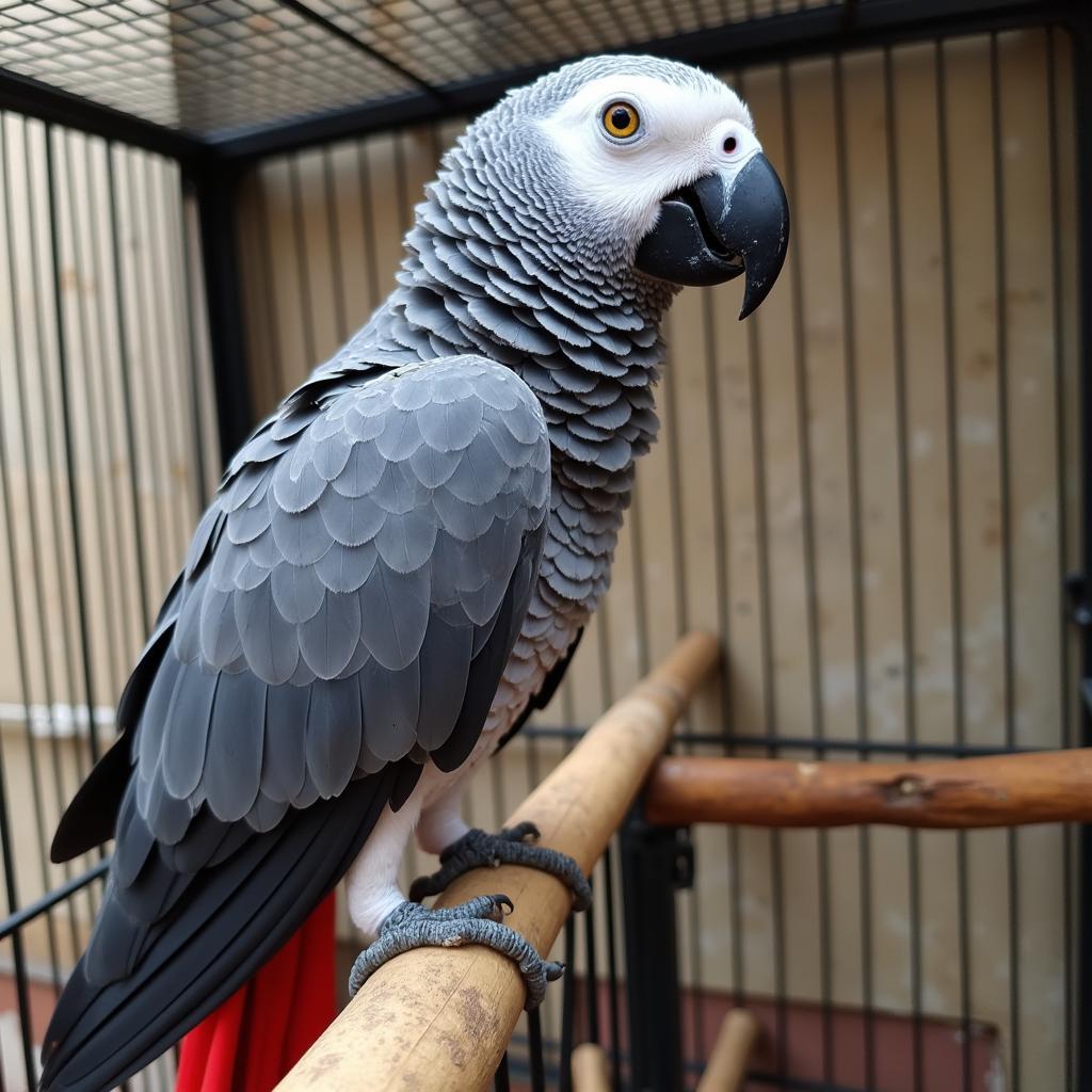 African Grey Parrot in a Chennai Pet Shop