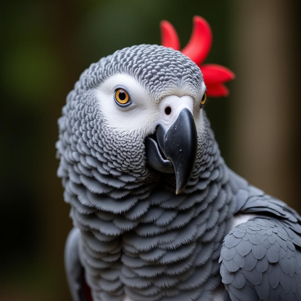 African Grey Parrot Close-up