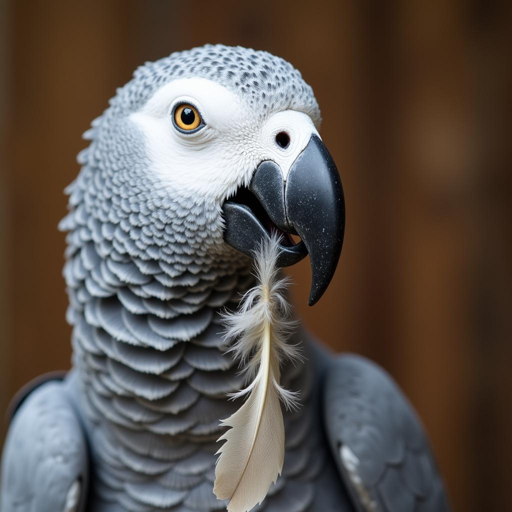 African Grey Parrot Feather Plucking