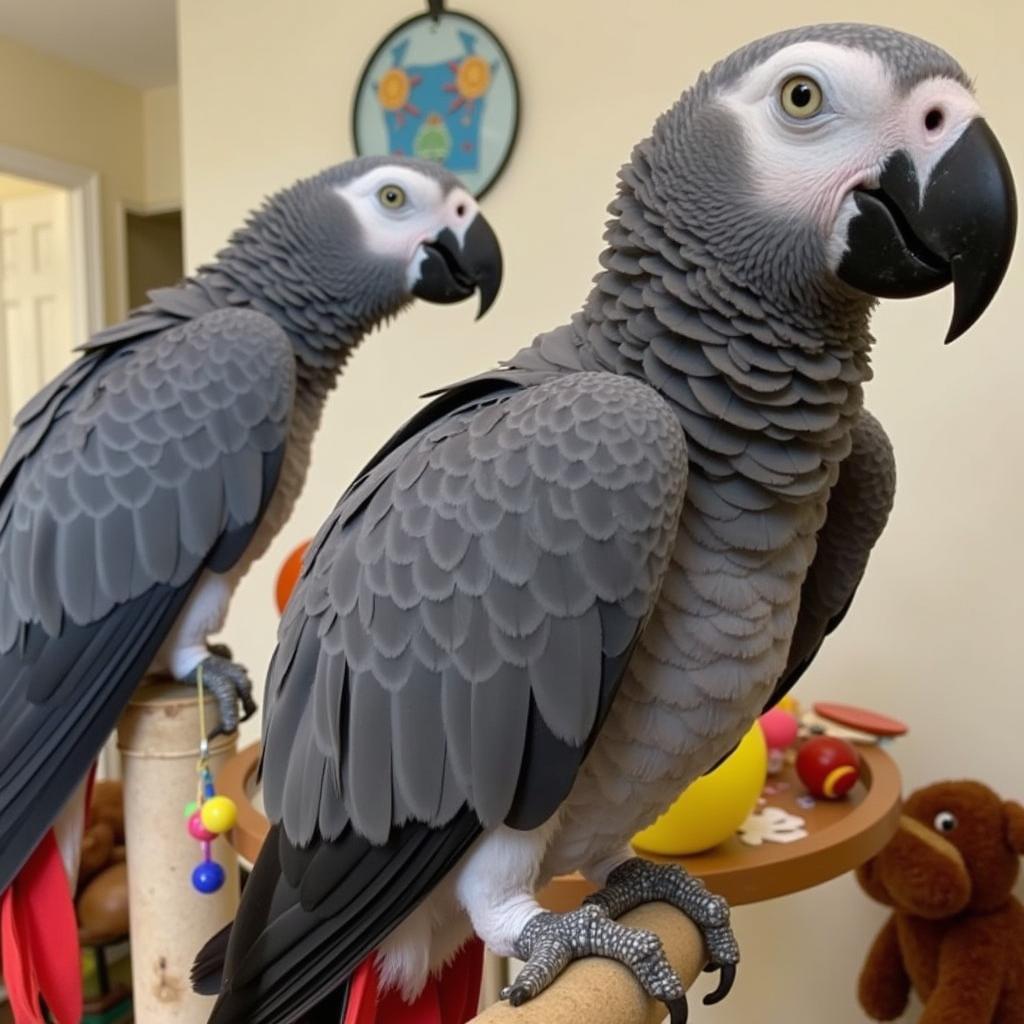 African Grey Parrot Thriving in a Florida Home