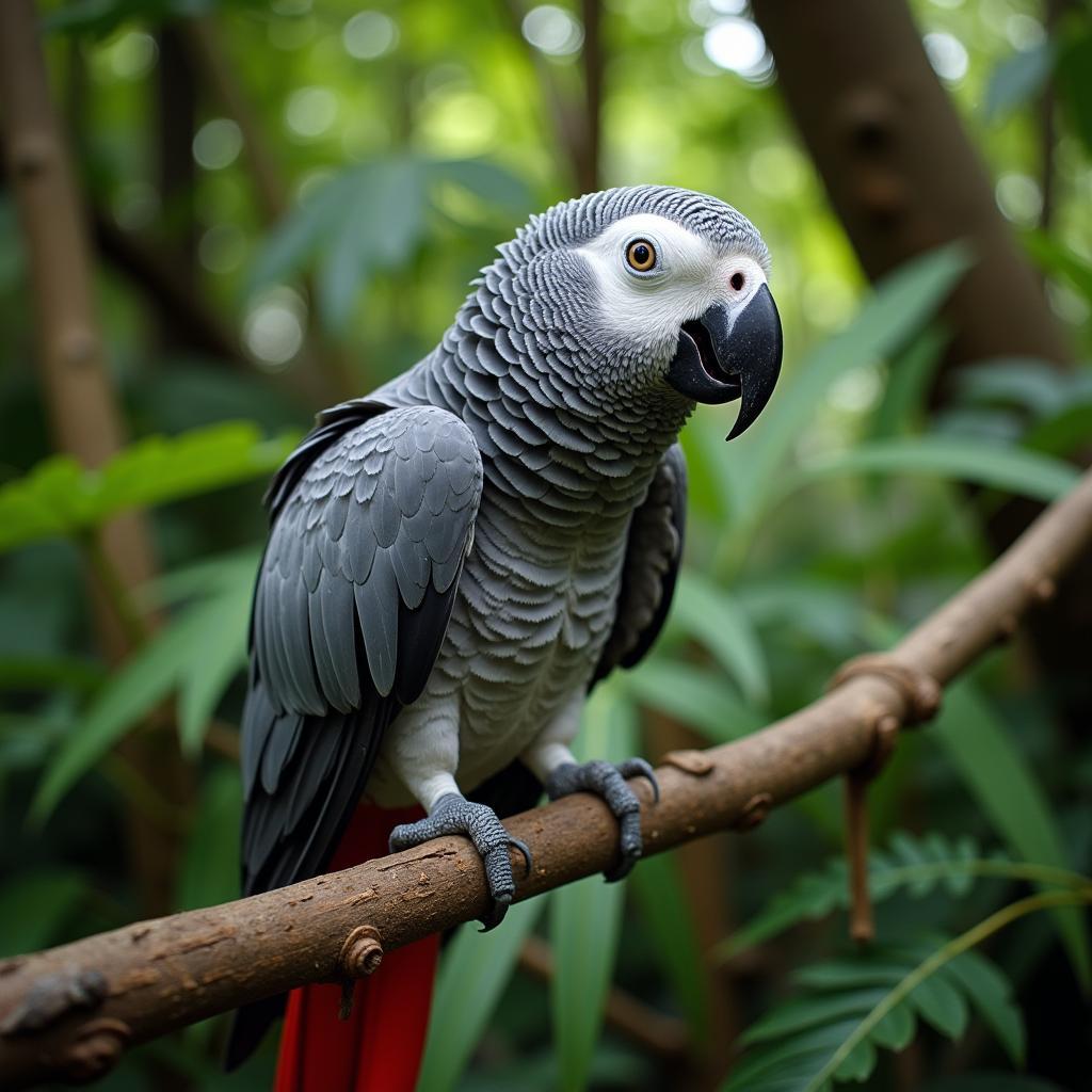 African Grey Parrot in the Wild