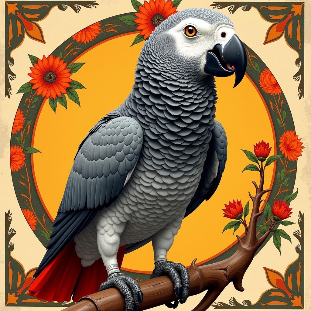 African Grey Parrot Depiction in Tamil Culture