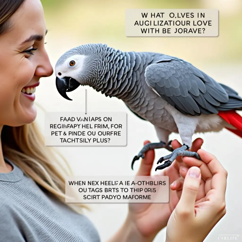 African Grey Parrot Interaction