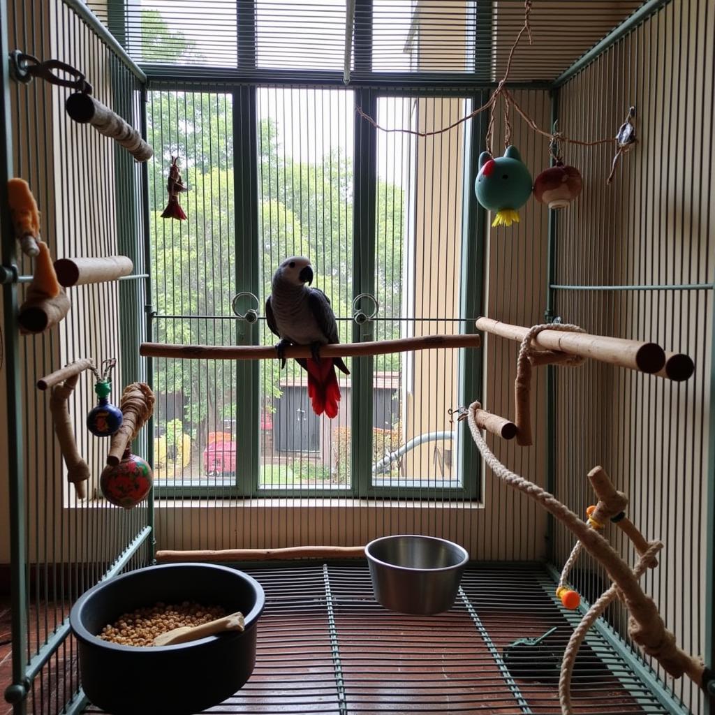 Setting up a New Home for an African Grey Parrot in Kolkata