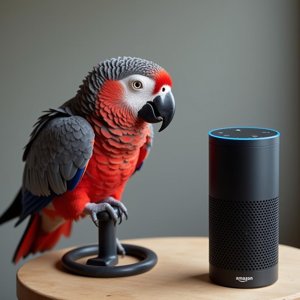 African Grey Parrot Mimicking Alexa