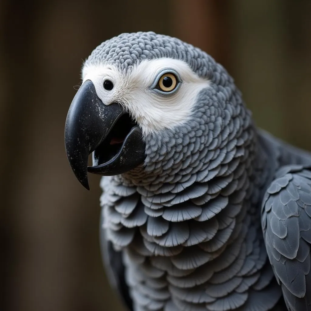 African Grey Parrot Mimicking Human Speech