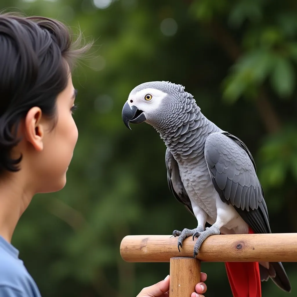 African Grey Parrot Mimicking Malayalam Speaker