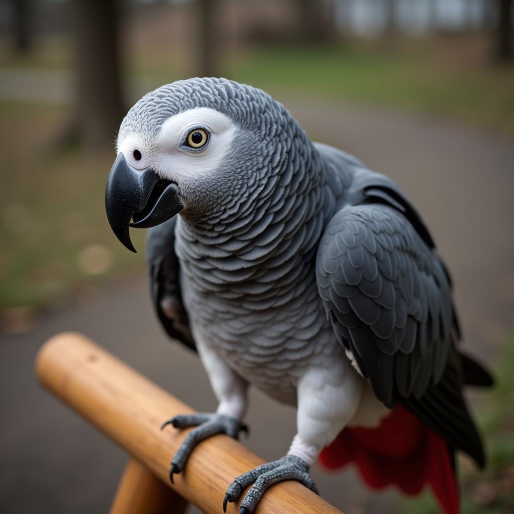 African Grey Parrot Mimicking Speech