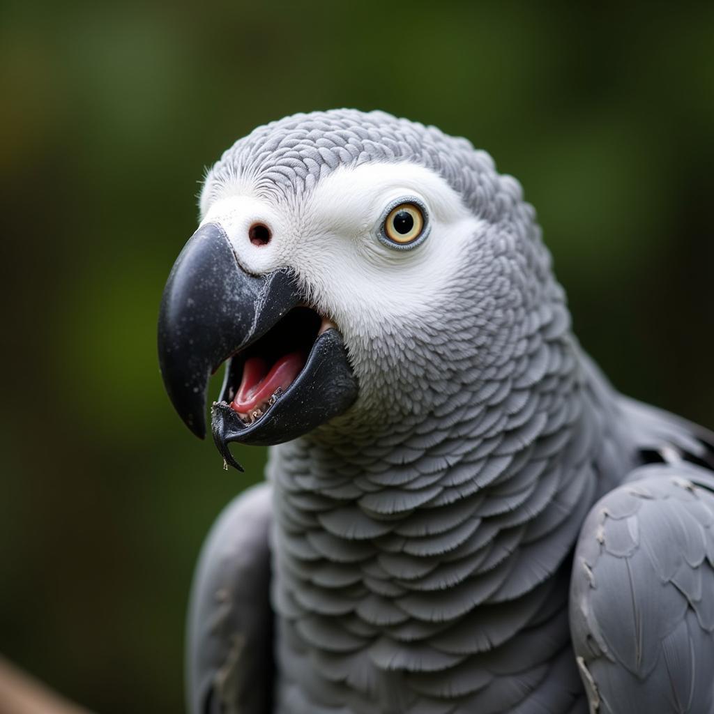 African Grey Parrot Mimicking Speech