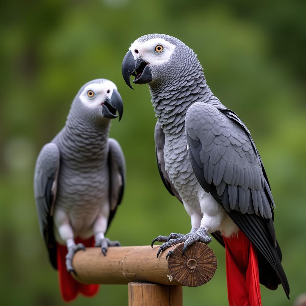 African Grey Parrot Mimicking Speech