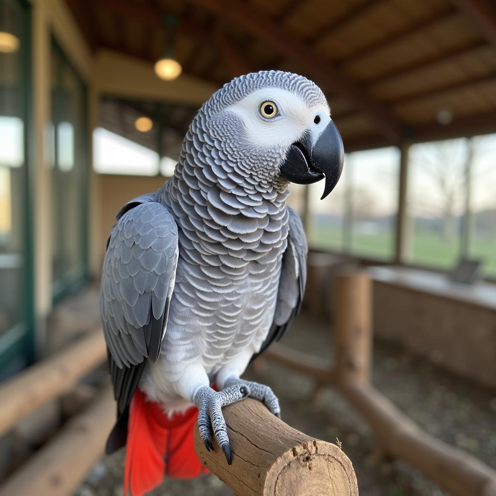 African Grey Parrot at a Breeder in Ohio